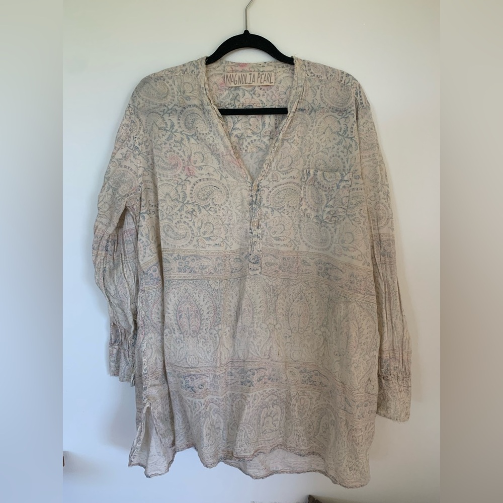 Magnolia Pearl Cream Paisley Shirt dress